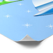 Poster Aliens de l'espace extra-atmosphérique vert mignon (Coin)