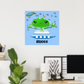 Poster Aliens de l'espace extra-atmosphérique verts migno (Bureau à domicile)