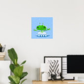 Poster Aliens de l'espace extra-atmosphérique verts migno (Bureau à domicile)