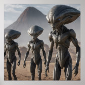 Poster Aliens et volcan (Devant)