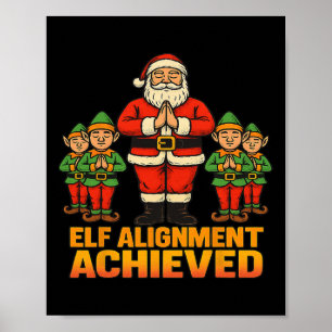 Poster Alignement Elfique Atteint Yoga Père Noël Et Elfes
