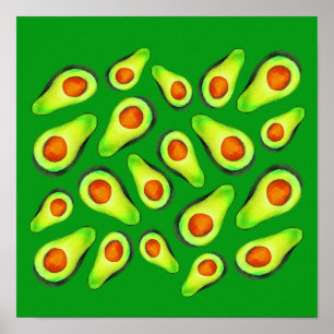 Poster Alimentation de fruits de santé vert Avocado