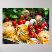 Poster Alimentation italienne Pasta Tomate Basil (Devant)