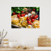 Poster Alimentation italienne Pasta Tomate Basil (Cuisine)