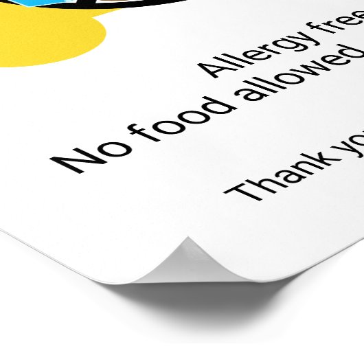 Poster Alimentation Libre Bus Allergie Zone de sécurité (Coin)