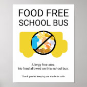 Poster Alimentation Libre Bus Allergie Zone de sécurité (Devant)