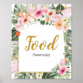 Poster Alimentation tropicale florale Aloha (Devant)