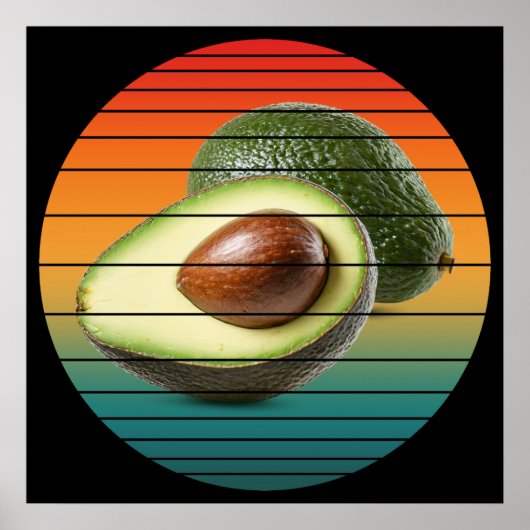 Poster Alimentation végétarienne aux fruits d'avocat vint (Devant)