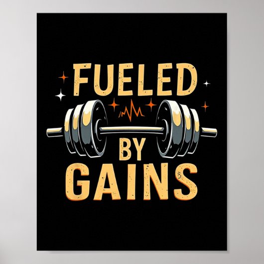 Poster Alimenté Par Gain Bodybuilding Gym (Devant)