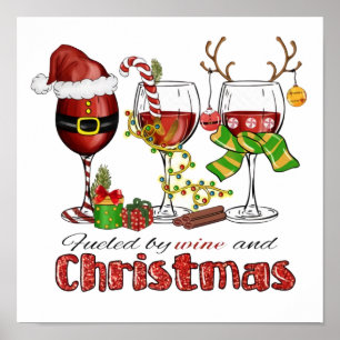 Poster Alimenté par le vin et Noël
