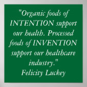 Poster Aliments biologiques par rapport aux aliments tran (Devant)