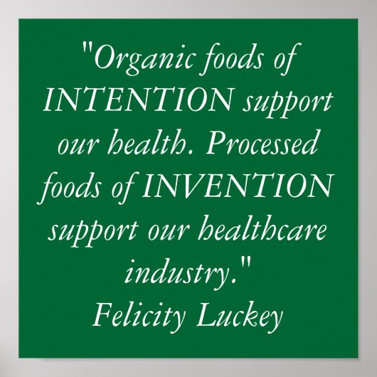 Poster Aliments biologiques par rapport aux aliments tran (Devant)