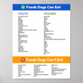 Poster Aliments Chiens peuvent et ne peuvent pas manger a (Devant)