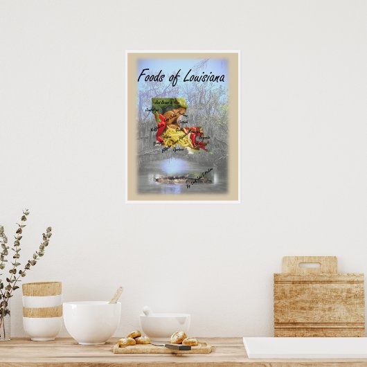 Poster Aliments de Louisiane (Cuisine)