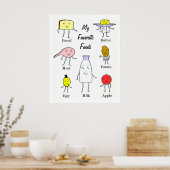 Poster Aliments favoris Cuisine Vintage Art (Cuisine)