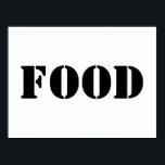Poster Aliments génériques et boissons Fournitures de fêt<br><div class="desc">Pourquoi le rendre si compliqué ? La nourriture est de la nourriture et la boisson est de la boisson. Alors laissons-le là. Vos invités se moqueront de ces articles de fête génériques et humoristiques étiquetés simplement comme "nourriture" et "boisson". Toujours approprié. Ne confondez jamais. Certainement minimaliste. Probablement drôle.</div>