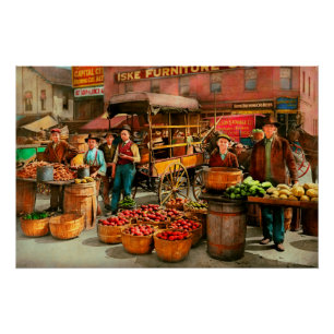 Poster Aliments - Légumes - Marché d'Indianapolis 1908
