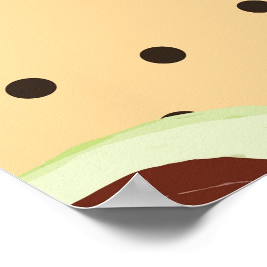 Poster Aliments sains. Motif d'avocat sans fil, avocat (Coin)