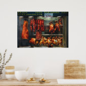Poster Aliments - Viande rôtie à vendre (Cuisine)