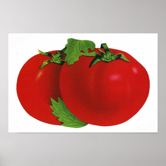 Poster Aliments vintages, Bio Rouge Ripe Heirloom Tomate (Devant)