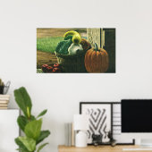 Poster Aliments vintages, courge d'hiver, Citrouilles et  (Bureau à domicile)