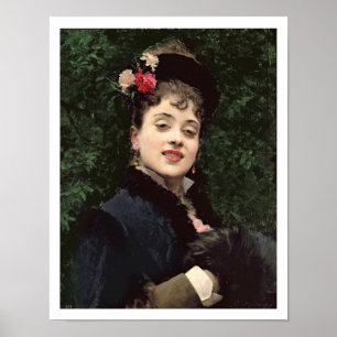 Poster Aline Masson, le modèle de l'artiste (huile sur le