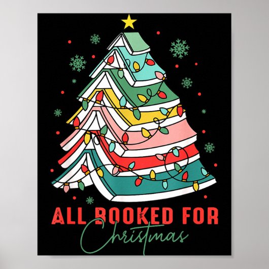Poster All Booked For Christmas Teacher Librarian Book Lo (Devant)