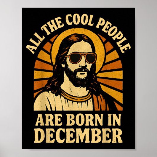Poster All Cool People Are Born In December Birthday  (Devant)