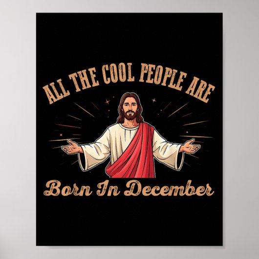 Poster All Cool People Are Born In December Birthday Chri (Devant)