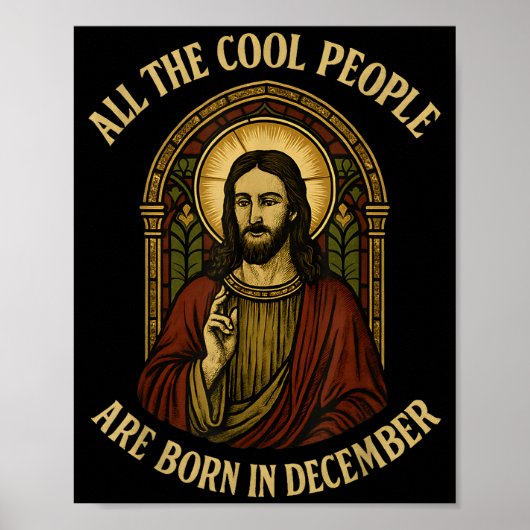 Poster All Cool People Are Born In December Birthday Chri (Devant)
