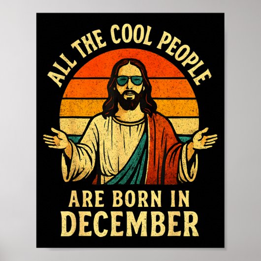Poster All Cool People Are Born In December Birthday Chri (Devant)