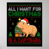 Poster All I Want For Christmas Is A Capybara Ugly Sweate (Devant)