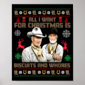 Poster All I Want For Christmas Is Biscuits Funny Ugly Ch (Devant)