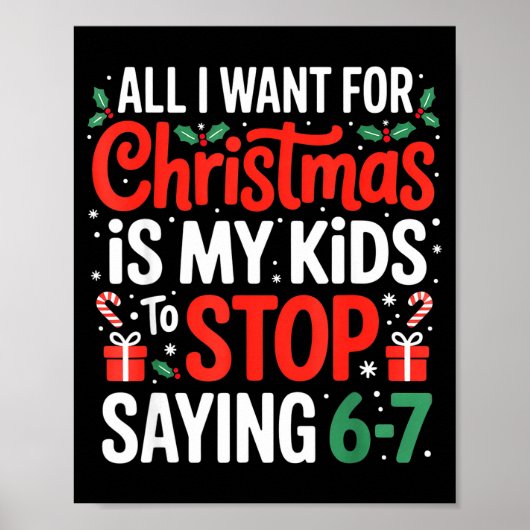 Poster All I Want For Christmas Is My Kids To Stop Saying (Devant)