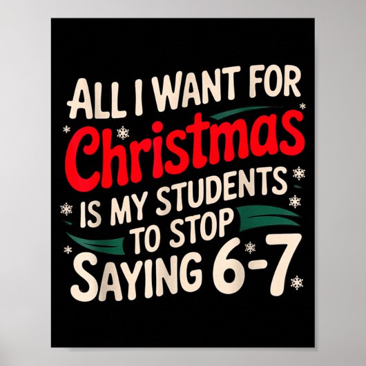 Poster All I Want For Christmas Is My Students To Stop Sa (Devant)