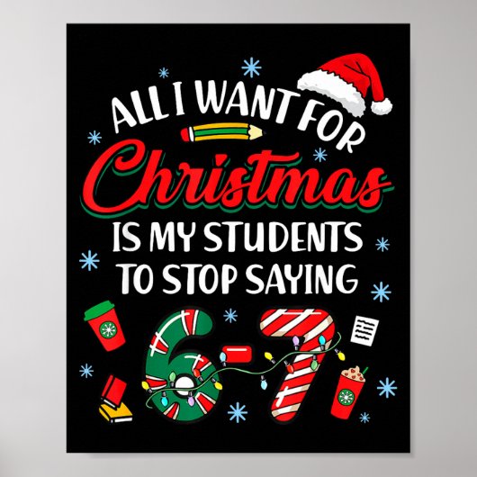 Poster All I Want For Christmas Is My Students To Stop Sa (Devant)