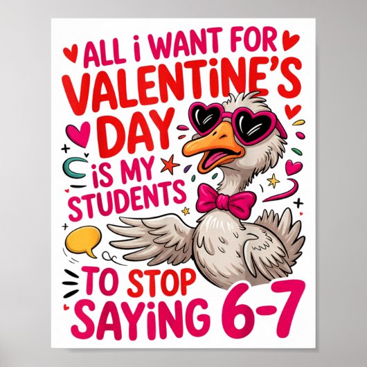 Poster All I Want For Valentines Is My Students Stop Sayi (Devant)