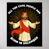 Poster All The Cool People Are Born In December Funny Quo (Devant)
