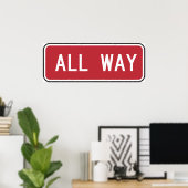 Poster All Way Sign On Red (Bureau à domicile)