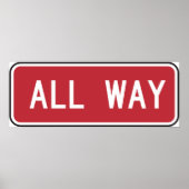 Poster All Way Sign On Red (Devant)