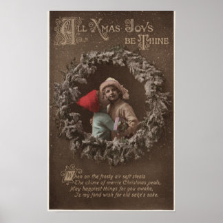 Poster All XMAS Joys Be ThineLittle Kids Kissing