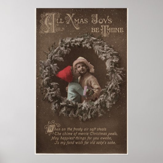 Poster All XMAS Joys Be ThineLittle Kids Kissing (Devant)