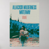 Poster Allagash Wilderness Waterway Canoeing, Maine USA (Devant)