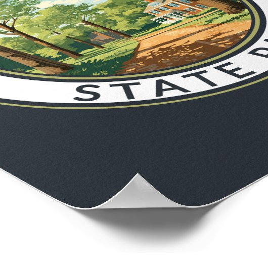 Poster Allaire State Park New Jersey Travel Art Badge (Coin)