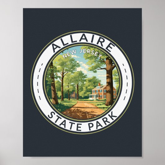 Poster Allaire State Park New Jersey Travel Art Badge (Devant)
