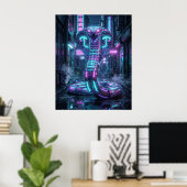 Poster Allée cybernétique du cobra néon (Bureau à domicile)