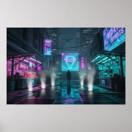 Poster Allée Cyberpunk (Devant)