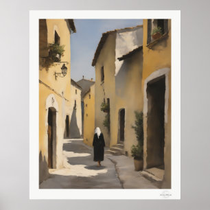 Poster Allée de la vieille ville, figure sur toile, rue d