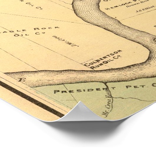 Poster Allegheny River Pa, carte (Coin)