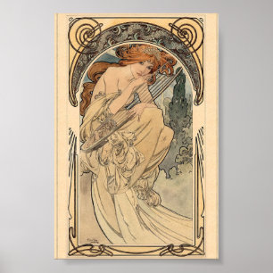 Poster Allégorie de la musique par Alphonse Mucha T-Shirt
